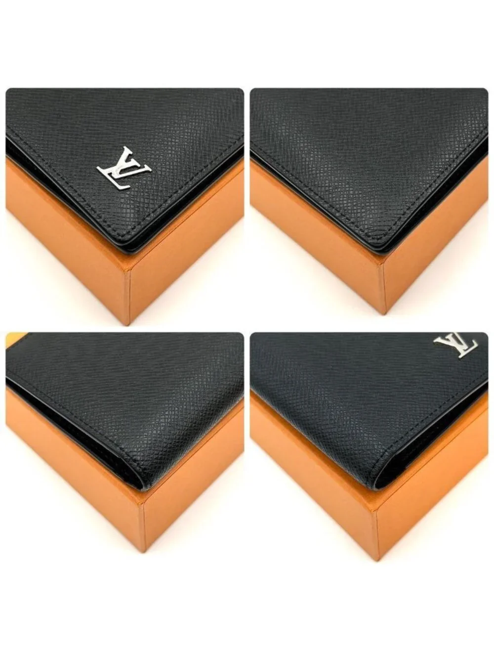 Louis Vuitton Taiga Metallic Portefeuille Brazza Wallet Black